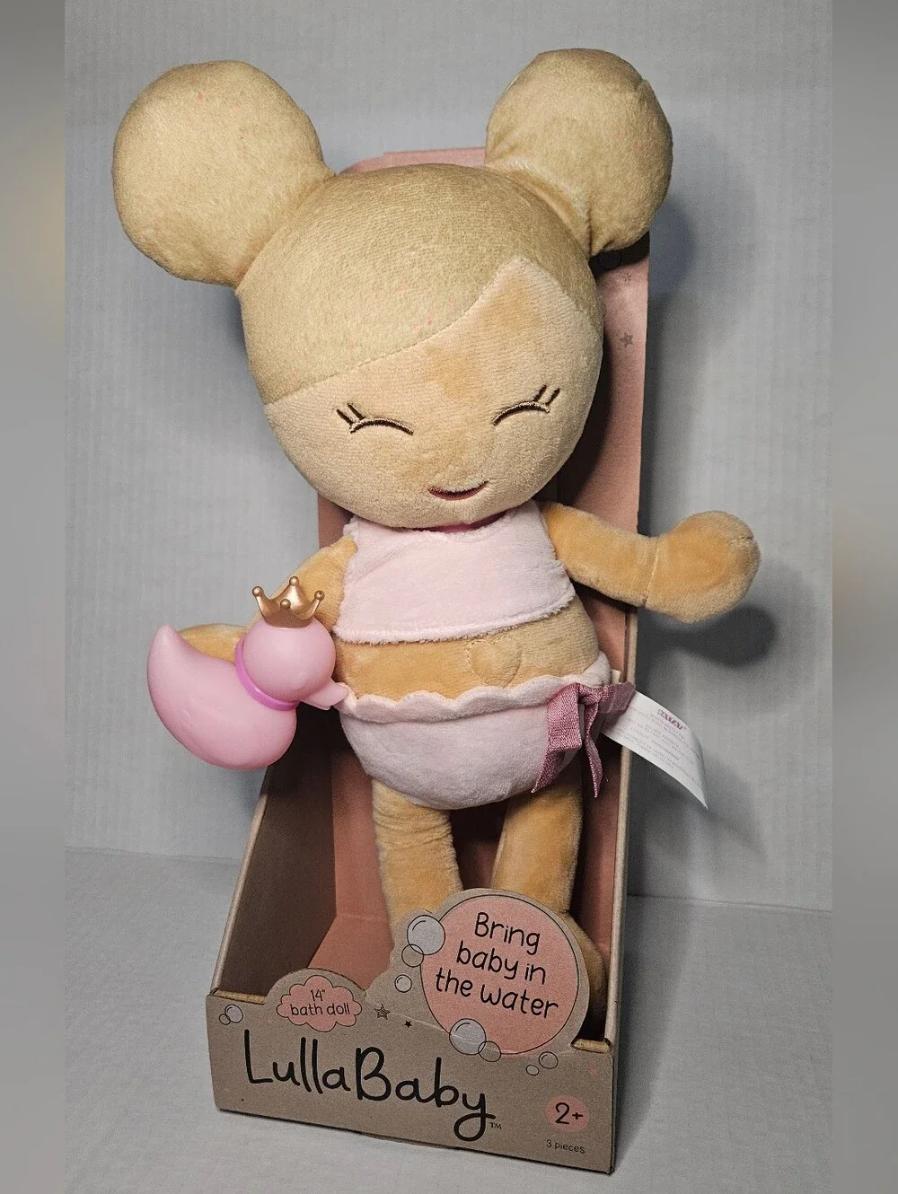 LullaBaby Bath Plush Doll for Real Water Play Blonde Hair bath doll